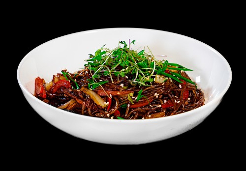 Noodles Indonesian style with beef