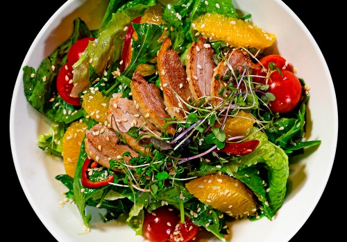 Salad with duck