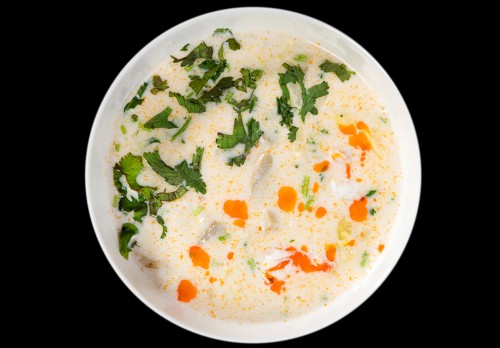 Coconut soup with shrimps