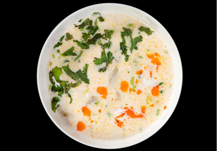 Coconut soup with shrimps